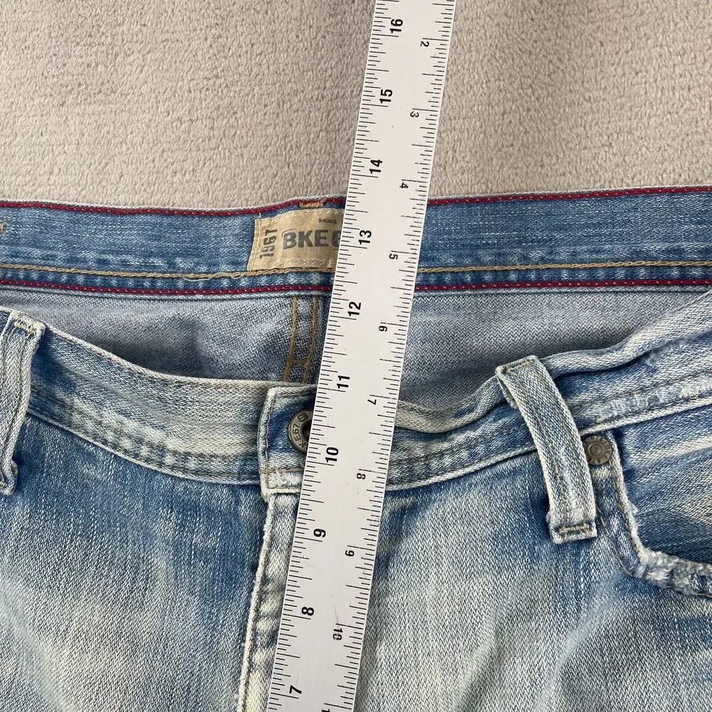 VTG BKE 67Jeans Buckle 36x33 Light Blue Wash Denim‎ Distressed Wide Leg Tyler